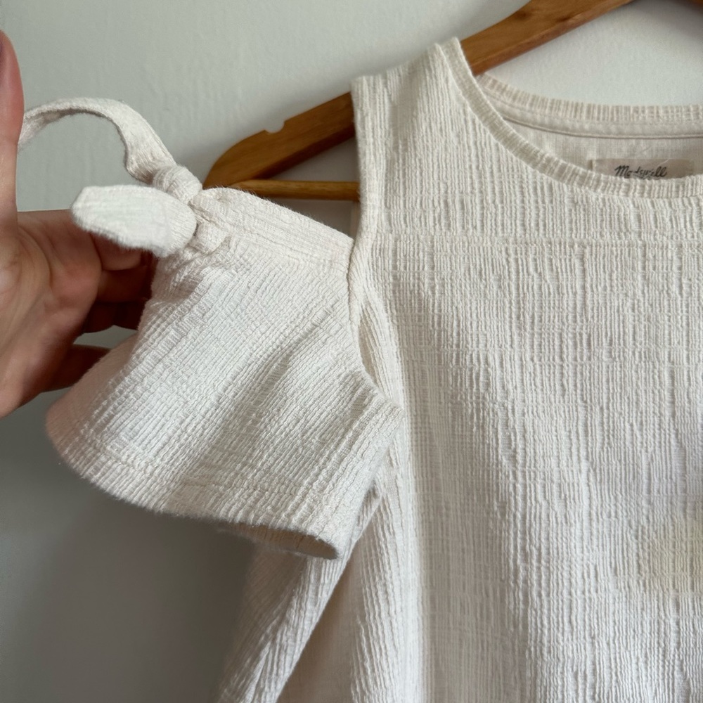 Madewell Ivory White Skylark Cold Shoulder Tie Top Size XS EUC - Picture 8 of 10